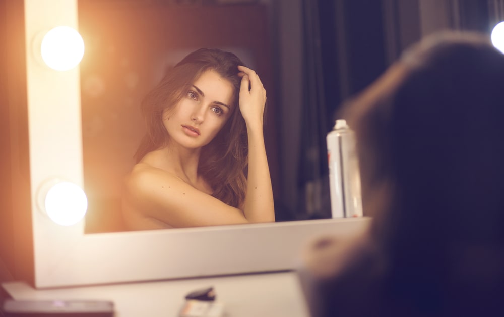 Makeup spejl med lys
